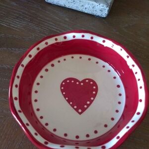 Red Heart Polka Dot Bowl